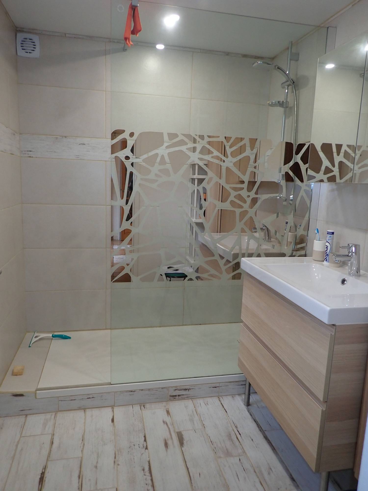 Salle de douche avec douche italienne